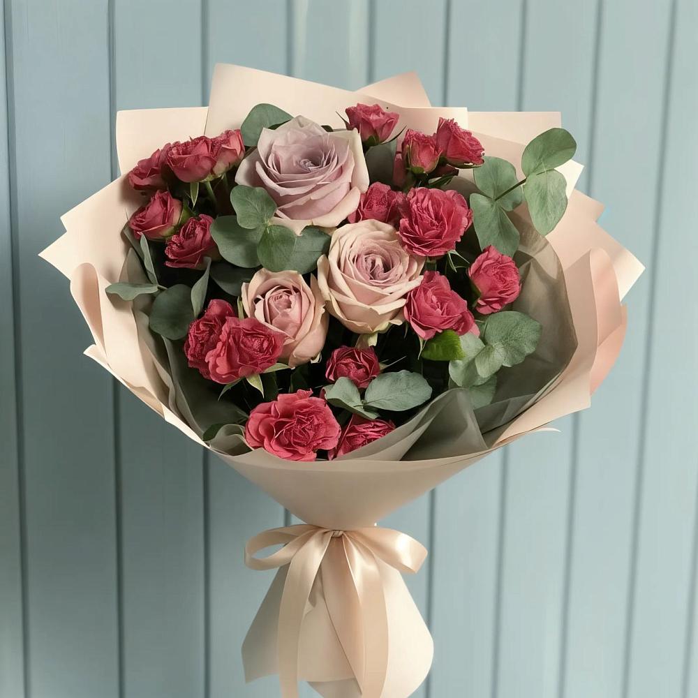 Букет цветов из: Гвоздики и Розы в Любани