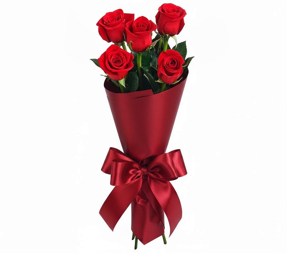 Букет 5 Красных роз Эдлесс Лав в Любани