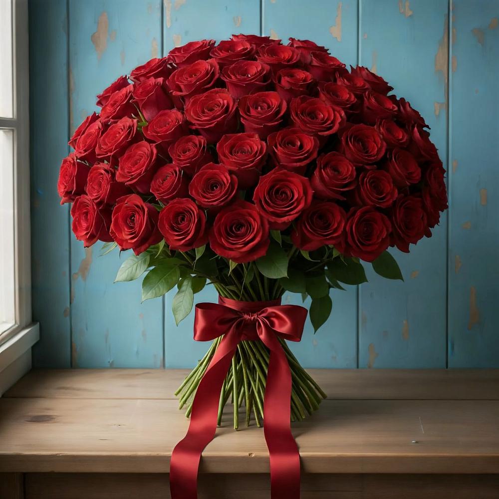 Букет Красные розы Блэк Меджик в Любани