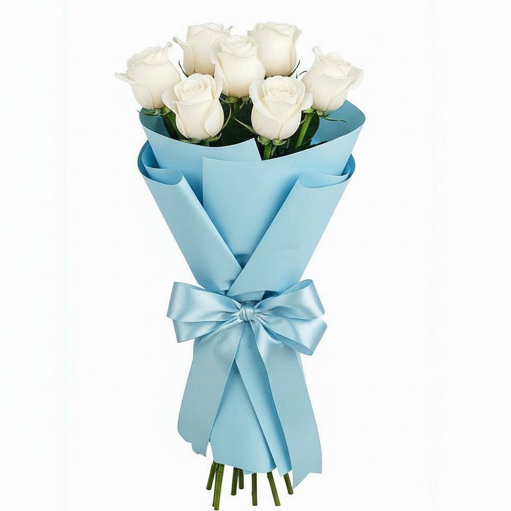 Букет 7 белых роз Проуд в Любани