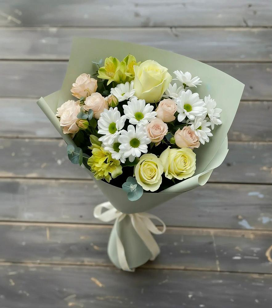 Букет цветов из: Альстромерии, Розы и Хризантемы в Любани