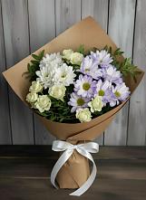 Букет цветов из:  Хризантемы и Розы в Любани