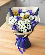 Букет цветов из:  Розы, Ирисы и Хризантемы #REPLACE_PRED# Любани