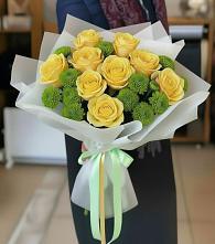 Букет цветов из:  Хризантемы и Розы в Любани