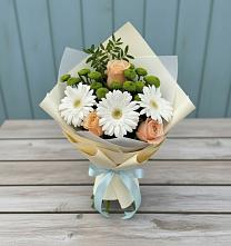 Букет цветов из:  Герберы, Розы и Хризантемы в Любани