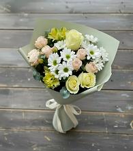Букет цветов из:  Альстромерии, Розы и Хризантемы в Любани