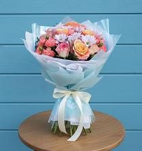 Букет цветов из:  Хризантемы и Розы в Любани