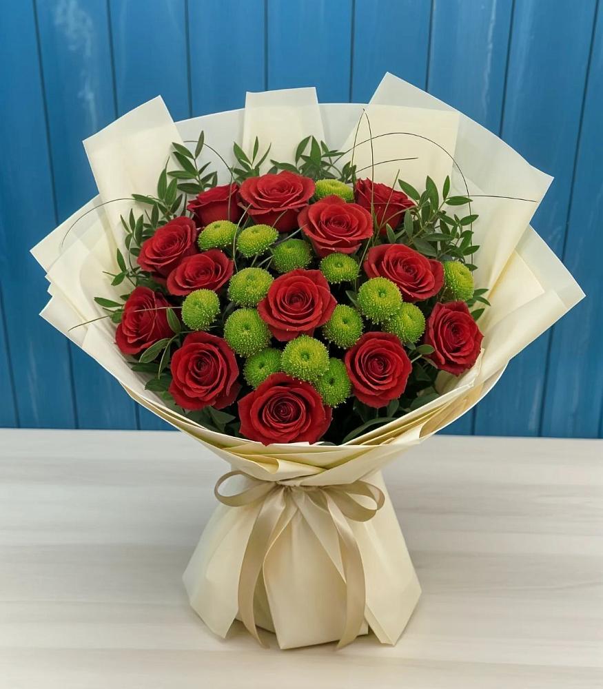 Букет цветов из: Розы и Хризантемы в Любани